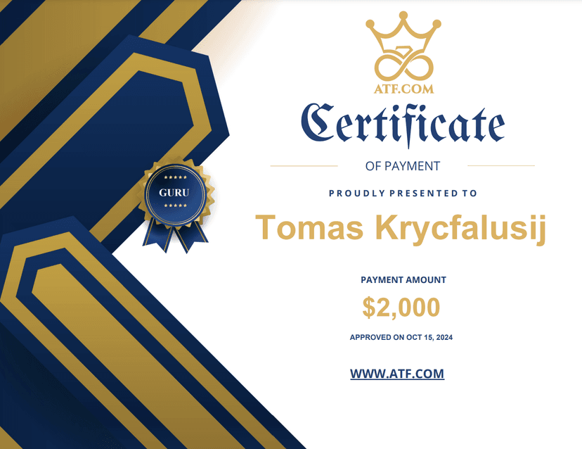 Payout certifikát